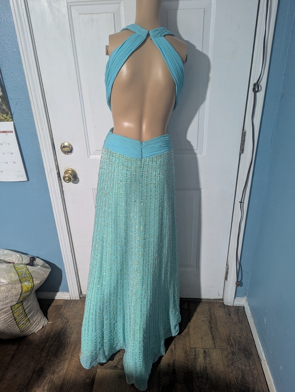 Aparis qua Sequined Wide-Leg Jumpsuit with Draped Bodice - Picture 4 of 7